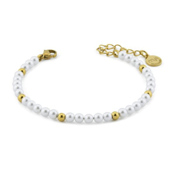 Bracciale Donna Mya Boccadamo Con Perle Sintetiche E Boule Placcate Oro Giallo