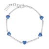 Bracciale Semi Rigido Brosway In Argento 925 Con Cubic Zirconia Blu A Cuore E Bianchi Fancy