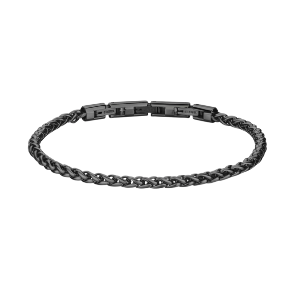 Bracciale Uomo Brosway In Acciaio A Catena Spiga Riptide E Pvd Nero Reutenio