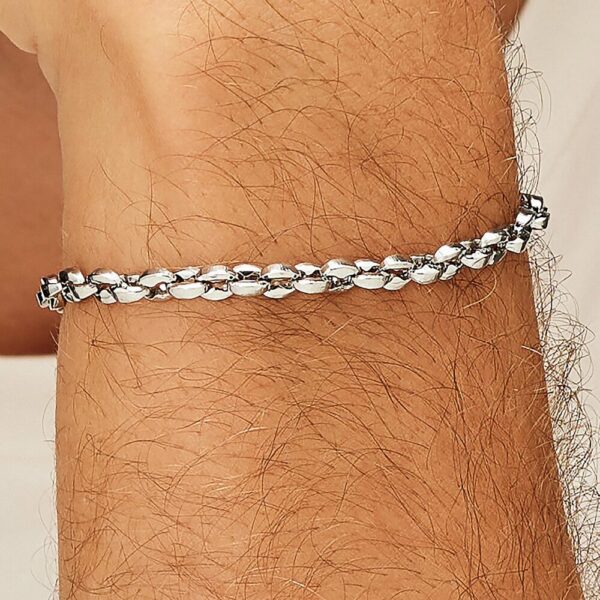 Bracciale Uomo Brosway In Acciaio Silver A Maglia Caffè Riptide 1 Verre Gioielli - l'istituzione del gioiello