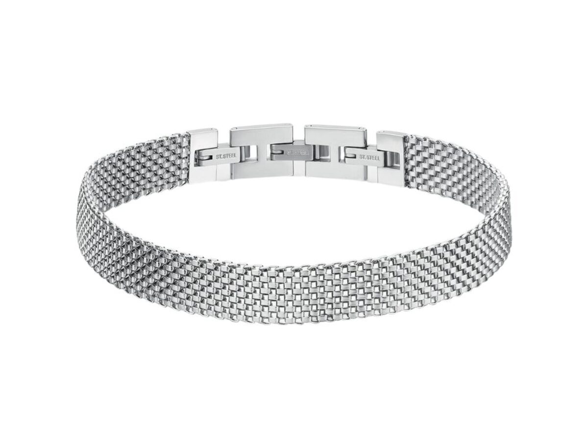 Bracciale Uomo Brosway In Acciaio Silver Maglia Milano Riptide