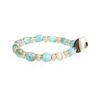 Bracciale Uomo Gerba Con Aulite Celeste E Ceramica Beige Con Argento 925