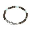 Bracciale Uomo Gerba Con Bronzite E Pasta Di Turchese E Argento 925