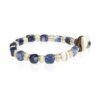 Bracciale Uomo Gerba Con Sodalite Blu E Ceramica Beige Con Argento 925