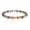 Bracciale Uomo Gerba Elastico In Argento 925 Con Ematite E Occhio Di Tigre Verde 2 - Verre Gioielli Bracciale Uomo Gerba Elastico In Argento 925 Con Ematite E Occhio Di Tigre Verde