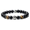 Bracciale Uomo Gerba Elastico In Argento 925 Con Ematite Nera E Occhio Di Tigre 2 - Verre Gioielli Bracciale Uomo Gerba Elastico In Argento 925 Con Ematite Nera E Occhio Di Tigre