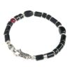 Bracciale Uomo Gerba In Agata Rossa E Onice Nero Con Argento 925