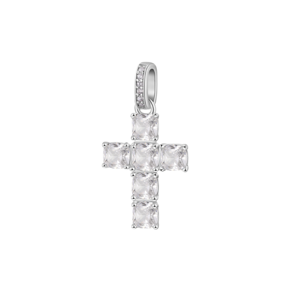 Charm Brosway In Argento 925 A Croce Con Cubic Zirconia Bianchi Fancy