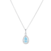 Collana Donna Amen In Argento 925 A Goccia Con Zircone Acquamarina E Bianchi