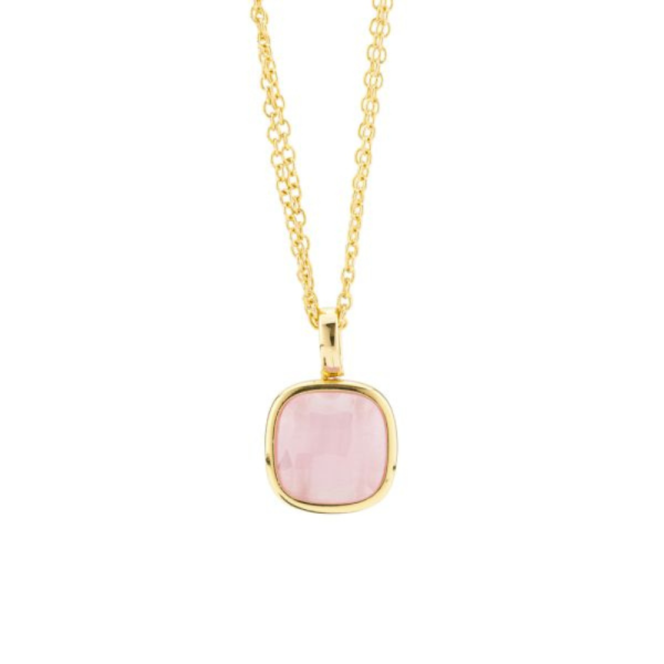 Collana Donna Boccadamo In Bronzo Placcato Oro Giallo E Cristallo Rosa 3 - Verre Gioielli Collana Donna Boccadamo In Bronzo Placcato Oro Giallo E Cristallo Rosa