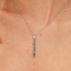 Collana Donna Brosway In Argento 925 Con Cubic Zirconia Blu A Goccia E Bianco Quadrato Fancy 2 Verre Gioielli - l'istituzione del gioiello