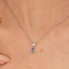 Collana Donna Brosway In Argento 925 Con Cubic Zirconia Blu A Goccia E Bianco Quadrato Fancy 1 Verre Gioielli - l'istituzione del gioiello