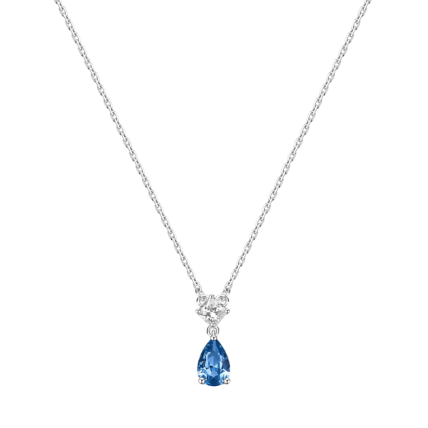 Collana Donna Brosway In Argento 925 Con Cubic Zirconia Blu Pears E Bianchi Quadrati Fancy