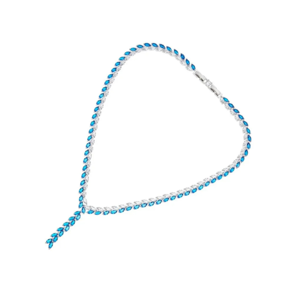 Collana Donna Ottaviani In Metallo Con Cubic Zirconia Blu E Bianchi