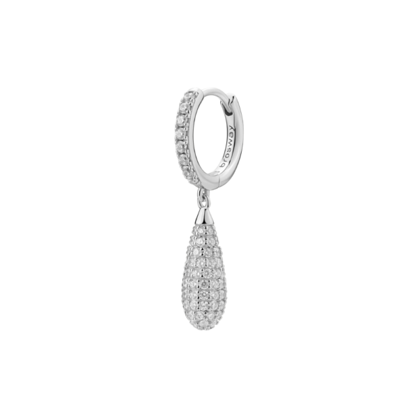 Mono Orecchino Donna Con Pendente In Argento 925 Con Cubic Zirconia Bianchi Fancy