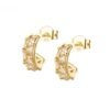 Orecchini Donna A Cerchio Rosato In Argento 925 Placcati Oro Giallo E Zirconi Champagne 2 - Verre Gioielli Orecchini Donna A Cerchio Rosato In Argento 925 Placcati Oro Giallo E Zirconi Champagne