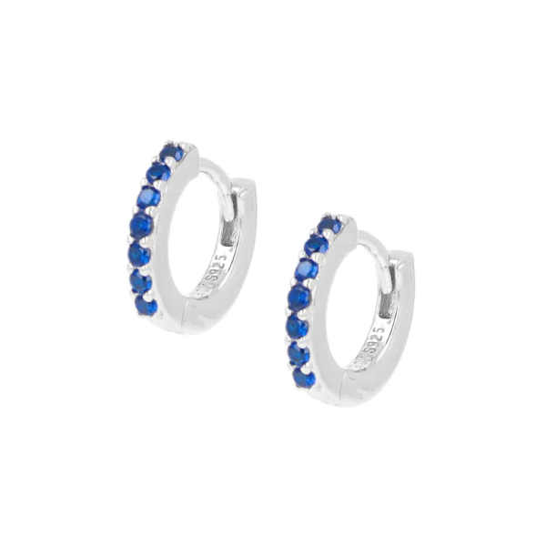 Orecchini Donna Amen In Argento 925 A Cerchio Con Zirconi Blu