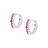 Orecchini Donna Amen In Argento 925 A Cerchio Con Zirconi Fucsia
