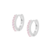 Orecchini Donna Amen In Argento 925 A Cerchio Con Zirconi Rosa 2 - Verre Gioielli Orecchini Donna Amen In Argento 925 A Cerchio Con Zirconi Rosa