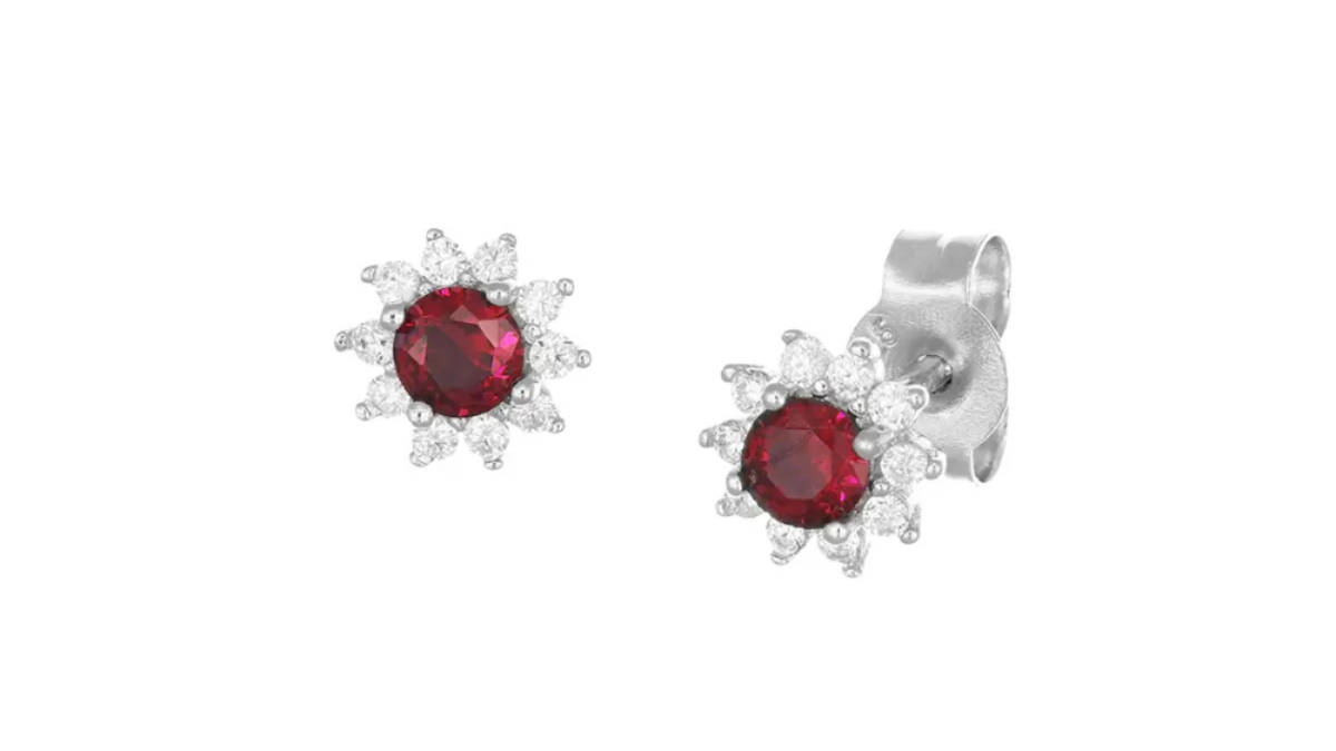 Orecchini A Forma Di Sole In Argento 925 Con Chiusura A Farfallina - Delicati E Leggeri (1g)