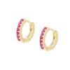 Orecchini Donna Amen In Argento 925 Dorato A Cerchio Con Zirconi Fucsia 2 - Verre Gioielli Orecchini Donna Amen In Argento 925 Dorato A Cerchio Con Zirconi Fucsia