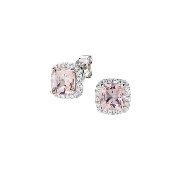 Orecchini Donna Amen In Argento 925 Silver Con Morganite E Zirconi Bianchi