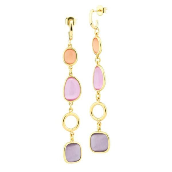 Orecchini Donna Boccadamo In Bronzo Placcato Oro Giallo Con Cristalli Multicolor 3 - Verre Gioielli Orecchini Donna Boccadamo In Bronzo Placcato Oro Giallo Con Cristalli Multicolor