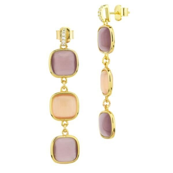 Orecchini Donna Boccadamo In Bronzo Placcato Oro Giallo Con Cristalli Multicolor E Zirconi Bianchi 3 - Verre Gioielli Orecchini Donna Boccadamo In Bronzo Placcato Oro Giallo Con Cristalli Multicolor E Zirconi Bianchi