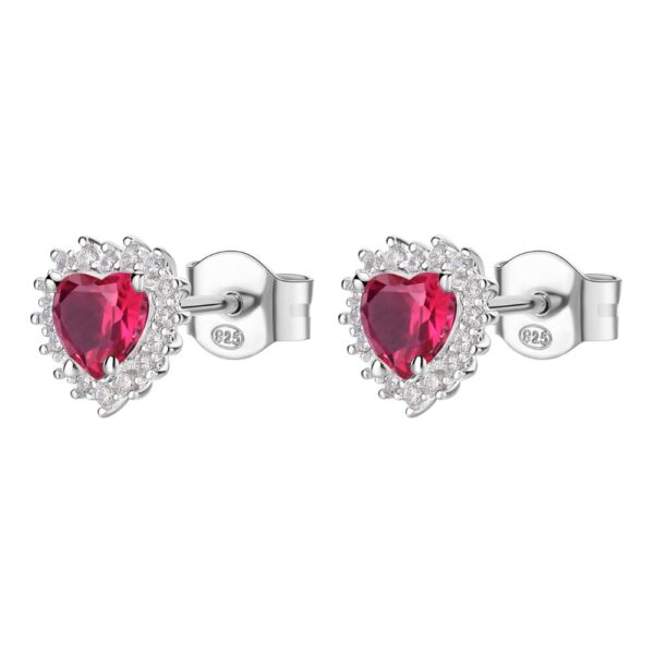 Orecchini Donna Brosway A Cuore In Argento 925 Con Cubic Zirconia Rossi E Bianchi Fancy