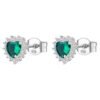 Orecchini Donna Brosway A Cuore In Argento 925 Con Cubic Zirconia Verdi Emerald E Bianchi Fancy