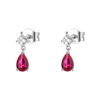 Orecchini Donna Brosway A Goccia In Argento 925 Con Cubic Zirconia Rossi E Bianchi Fancy