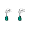 Orecchini Donna Brosway A Goccia In Argento 925 Con Cubic Zirconia Verdi E Bianchi Fancy