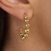 Orecchini Donna Brosway A Semi Cerchio Con Sfere In Acciaio E Pvd Oro Giallo 14 Kt 1 Verre Gioielli - l'istituzione del gioiello
