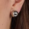 Orecchini Donna Brosway A Semi Sfera In Acciaio Silver 1 Verre Gioielli - l'istituzione del gioiello