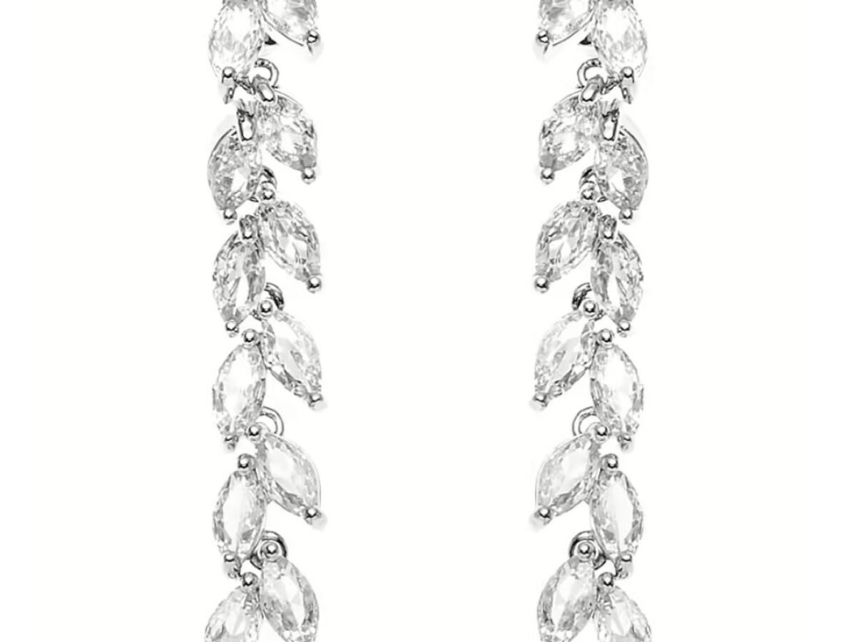 Orphelia Jewelry Orecchini Pendenti Donna In Argento Sterling 925 Con Zirconia Cubica - Lunghi 4.5 Cm, Eleganti, Confezione Regalo, Cod. ZO-5558