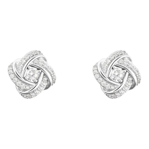 Orecchini Stroili Donna Intrecciati In Argento 925 E Cubic Zirconia Bianchi