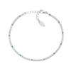 Bracciale Amen Tennis Unisex In Argento 925 Silver Con Zirconi Bianchi E Acquamarina
