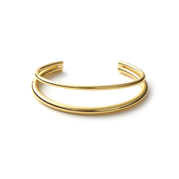 Bracciale Donna Bangle Unoaerre Rigido Doppio Filo In Bronzo Dorato