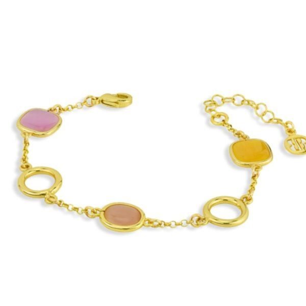 Bracciale Donna Boccadamo In Bronzo Placcato Oro Giallo Con Cristalli Multicolor 3 - Verre Gioielli Bracciale Donna Boccadamo In Bronzo Placcato Oro Giallo Con Cristalli Multicolor