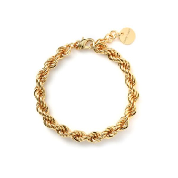 Bracciale Donna Unoaerre In Bronzo Galvanica Oro 24 Kt A Catena Intrecciata Korda