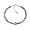 Bracciale Uomo Amen In Acciaio Con Ematite E Malachite Verde