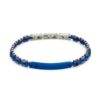 Bracciale Uomo Boccadamo Man In Acciaio Blu E Zircone Nero 1 Verre Gioielli - l'istituzione del gioiello