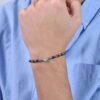 Bracciale Uomo Luca Barra In Acciaio Con Lapis E Occhio Di Tigre 4 Verre Gioielli - l'istituzione del gioiello