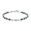 Bracciale Uomo Luca Barra In Acciaio Con Malachite E Agata