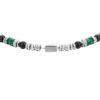 Bracciale Uomo Luca Barra In Acciaio Con Malachite E Agata 3 Verre Gioielli - l'istituzione del gioiello