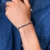 Bracciale Uomo Luca Barra In Acciaio Con Piastra E Ip Nero 1 Verre Gioielli - l'istituzione del gioiello