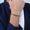 Bracciale Uomo Luca Barra In Acciaio E Occhio Di Tigre 3 Verre Gioielli - l'istituzione del gioiello