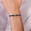 Bracciale Uomo Luca Barra In Acciaio Silver E Nero 2 Verre Gioielli - l'istituzione del gioiello