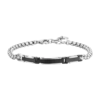 Bracciale Uomo Luca Barra In Acciaio Silver E Nero