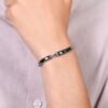 Bracciale Uomo Luca Barra In Acciaio Silver E Nero Con Zirconi Neri 1 Verre Gioielli - l'istituzione del gioiello
